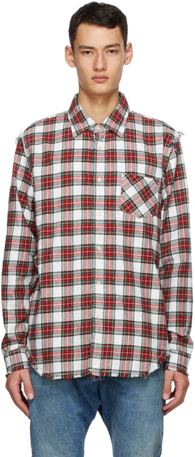 R13 Multicolor Shredded Seam Shirt - Chemise de couture rânée multicolore R13 - r13 여러 가지 빛깔의 파쇄 된 솔기 셔츠