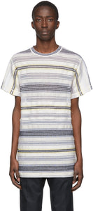 Jil Sander Multicolor Striped Mesh T-Shirt - T-shirt en maille à rayures à rayures multicolores Jil Sander - 길 샌 더 멀티 컬러 스트라이프 메쉬 티셔츠