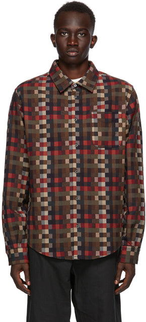 4SDESIGNS Multicolor Wool Check Shirt - 4SDesigns Chemise de chèque de laine multicolore - 4sdesigns 여러 가지 빛깔의 모직 체크 셔츠