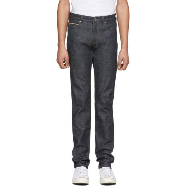 Naked and Famous Denim Indigo Chinese New Year Metal Rat Super Guy Jeans