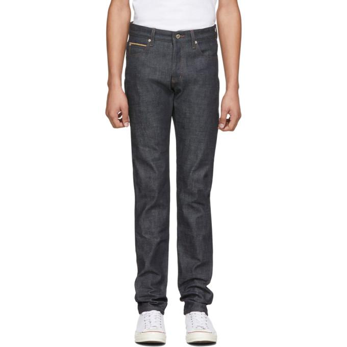 Naked and Famous Denim Indigo Chinese New Year Metal Rat Super Guy Jeans