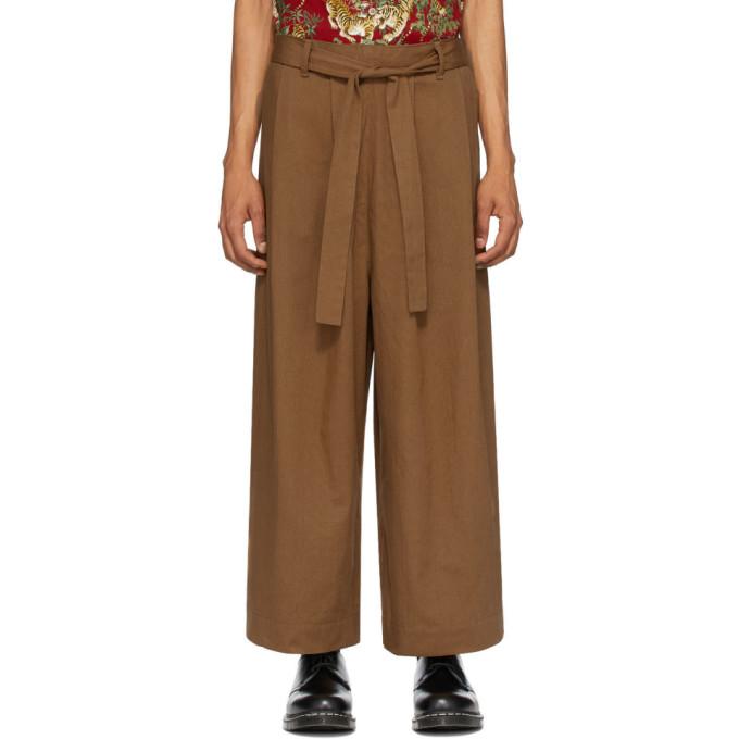 Naked and Famous Denim SSENSE Exclusive Brown Wide Trousers