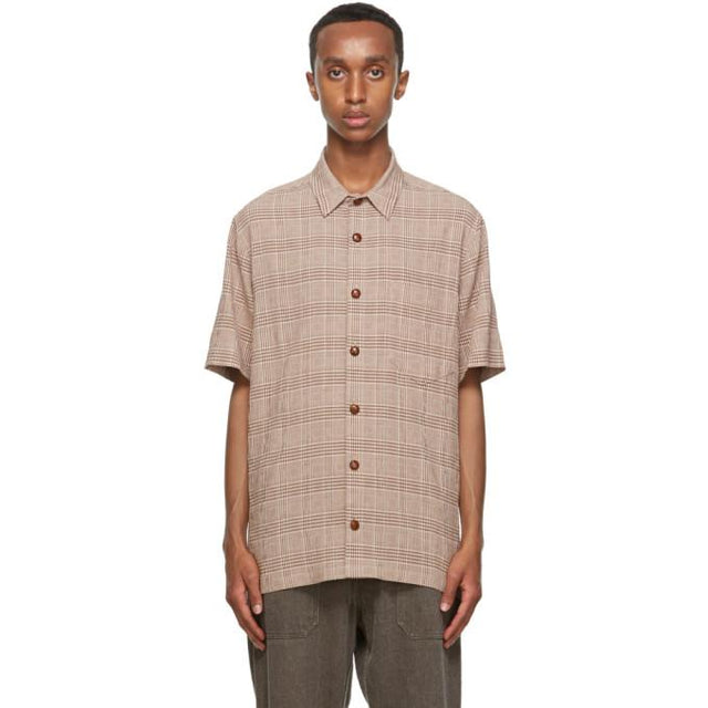 Nanushka Brown Adam Short Sleeve Shirt