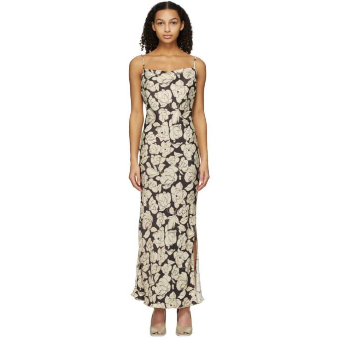 Nanushka Brown and Beige Willow Mid-Length Dress