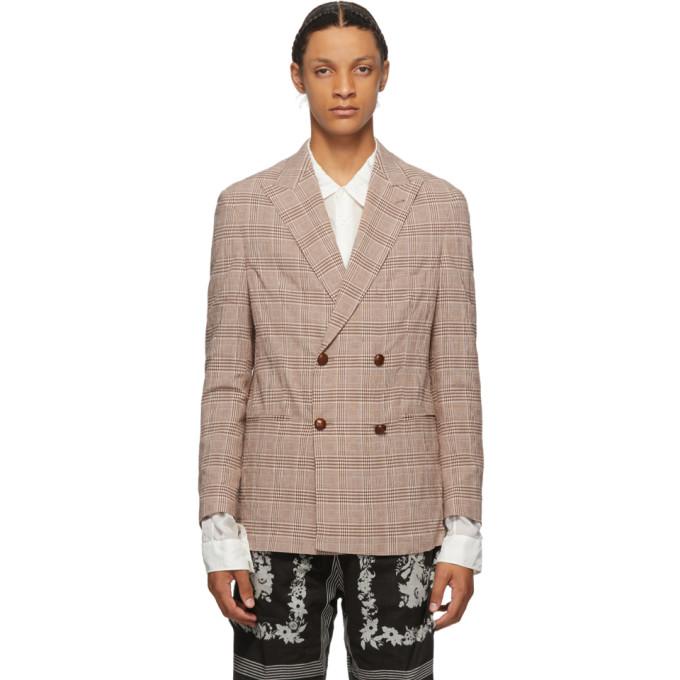 Nanushka Brown Check Darwin Blazer