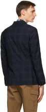Z Zegna Navy Check Broken Suit Blazer