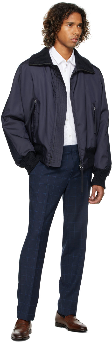 Boss Navy Check Genius5 Trousers