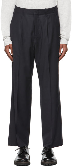 Our Legacy Navy Chintz Borrowed Chino Trousers - Notre Héritage Navy Chintz a emprunté un pantalon Chino - 우리의 유산 해군 Chintz는 치노 바지를 빌렸습니다