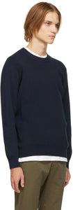 Norse Projects Navy Compact Cotton Raffo Sweater