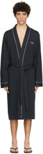 Boss Navy Cotton Kimono Robe - Boss Navy Cotton Kimono Robe - 보스 네이비 코튼 기모노 로브