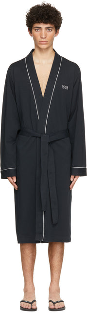 Boss Navy Cotton Kimono Robe - Boss Navy Cotton Kimono Robe - 보스 네이비 코튼 기모노 로브