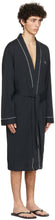 Boss Navy Cotton Kimono Robe