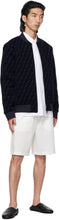 Fendi Navy 'Forever Fendi' Felted Bomber Jacket