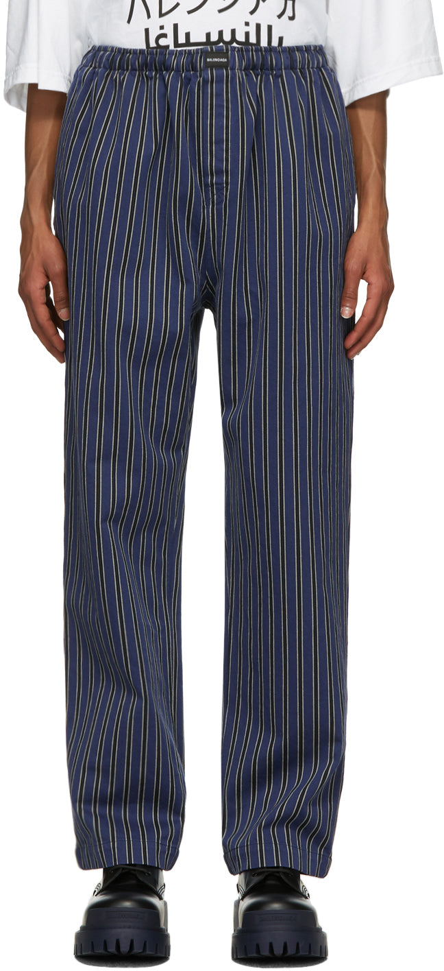 Navy Gabardine Pyjama Trousers BlackSkinny