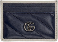 Gucci Navy GG Marmont Torchon Card Holder