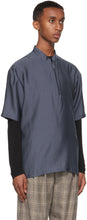 Giorgio Armani Navy Half-Zip Sport Short Sleeve Shirt