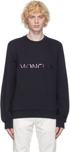 Moncler Navy Logo Sweatshirt - Sweat-shirt de logo Moncler Navy - Moncler Navy Logo Sweatshirt