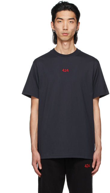 424 Navy Logo T-Shirt - T-shirt Logo Navy 424 - 424 네이비 로고 티셔츠