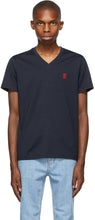 Burberry Navy Marlet V-Neck T-Shirt - T-shirt à col en V Burberry marine marlet - 버버리 해군 마틀 V 넥 티셔츠