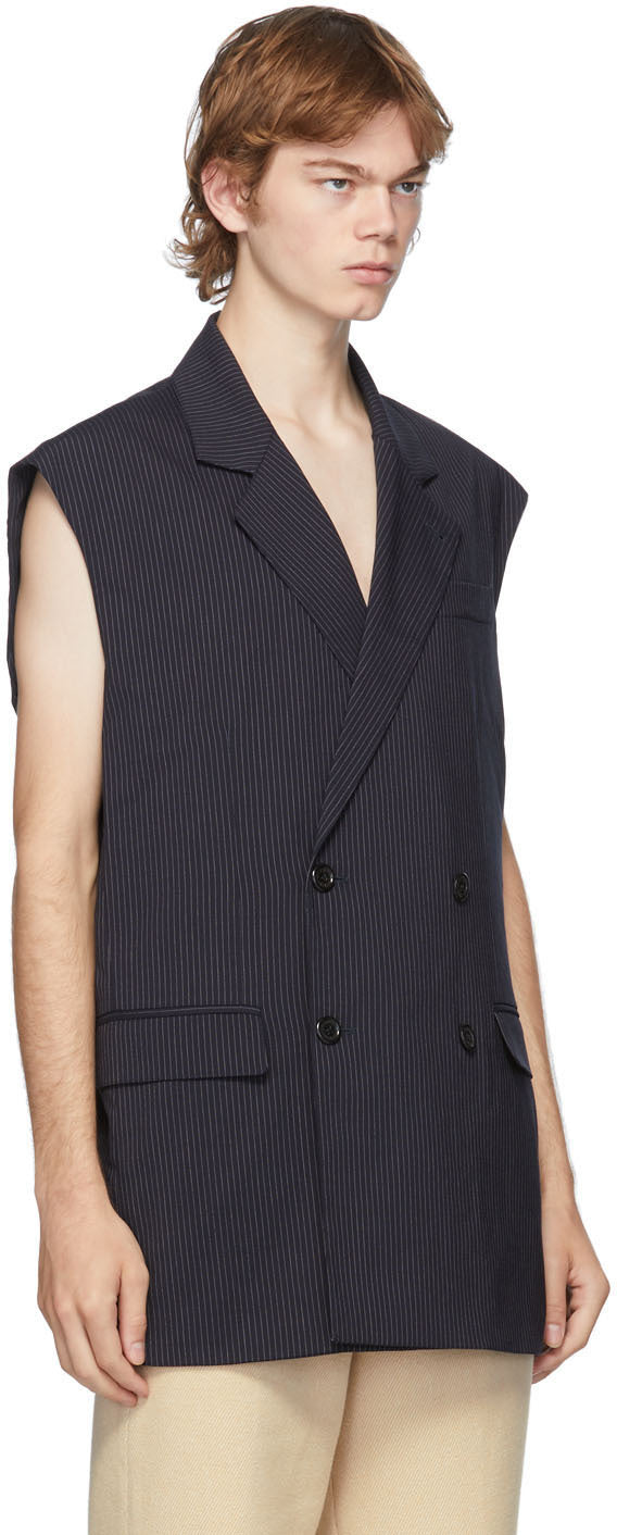 Opening Ceremony Navy Pinstripe Hybrid Blazer