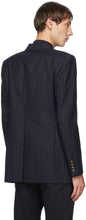Saint Laurent Navy Pinstripe Wool Blazer