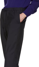Gucci Navy Satin Piping Trousers