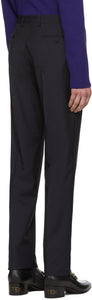 Gucci Navy Satin Piping Trousers