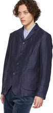 Giorgio Armani Navy Shantung Blazer