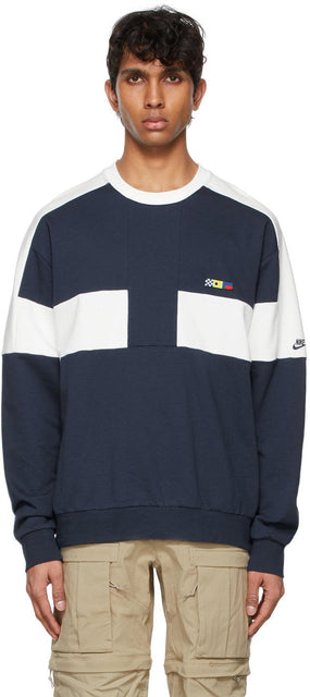 Nike Navy Sportswear Reissue Crew Sweatshirt - Sweat-shirt de l'équipage Nike Navy Sportswear - 나이키 네이비 스포츠웨어 재발행 승무원 스웨터