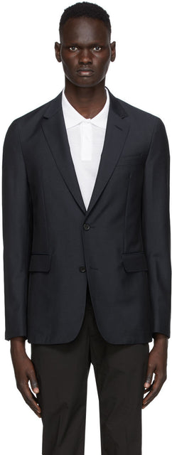 Dunhill Navy Tropical Wool Plain Travel Blazer - DUNHILL NAVY TROPICAL LAINE PLAY VOYAGE DE VOYAGE - Dunhill 해군 열대 양모 일반 여행 블레이저