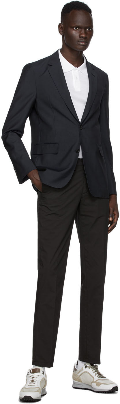 Dunhill Navy Tropical Wool Plain Travel Blazer