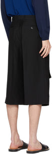 Loewe Navy Wool Cargo Short Trousers