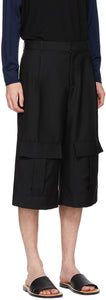Loewe Navy Wool Cargo Short Trousers