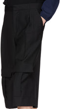 Loewe Navy Wool Cargo Short Trousers