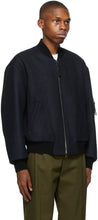 Loewe Navy Wool Insulated Bomber Jacket