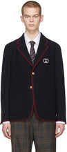 Gucci Navy Wool Palma Blazer - Gucci Navy Laine Palma Blazer - 구찌 해군 양모 팔마 블레이저