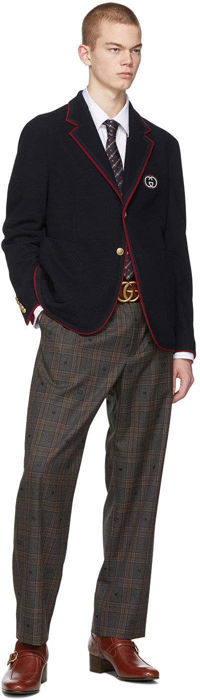 Gucci Navy Wool Palma Blazer