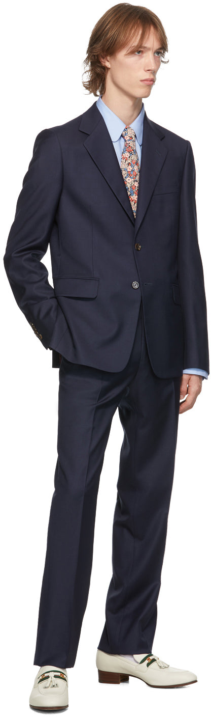 Gucci Navy Wool Straight-Fit Suit