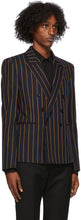Saint Laurent Navy Wool Striped Blazer