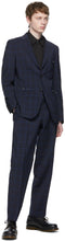 Comme des GarÃ§ons Homme Deux Navy Wool Windowpane Trousers