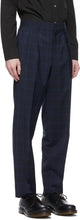 Comme des GarÃ§ons Homme Deux Navy Wool Windowpane Trousers