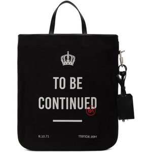 Neil Barrett Black and White To Be Continued Tote