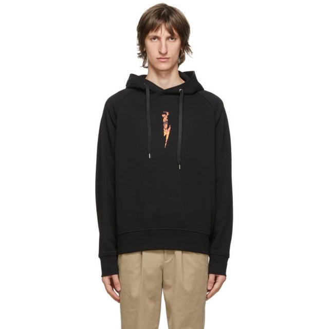Neil Barrett Black Flame Bolt Hoodie