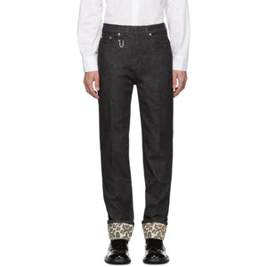Neil Barrett Black Printed Cuff Jeans