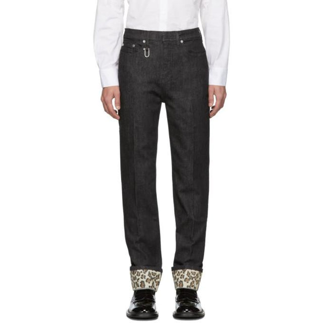 Neil Barrett Black Printed Cuff Jeans