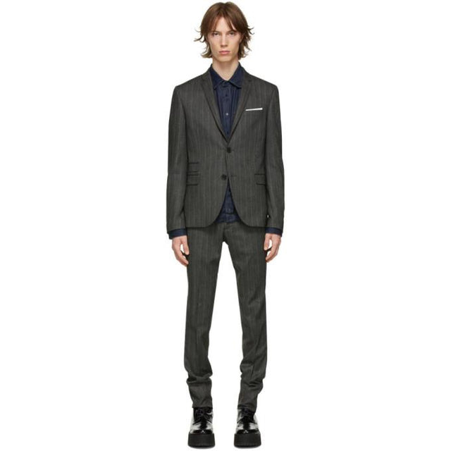 Neil Barrett Grey Twill Stripe Suit