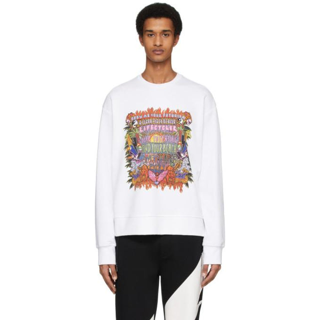 Neil Barrett White Artist Logo Sweatshirt