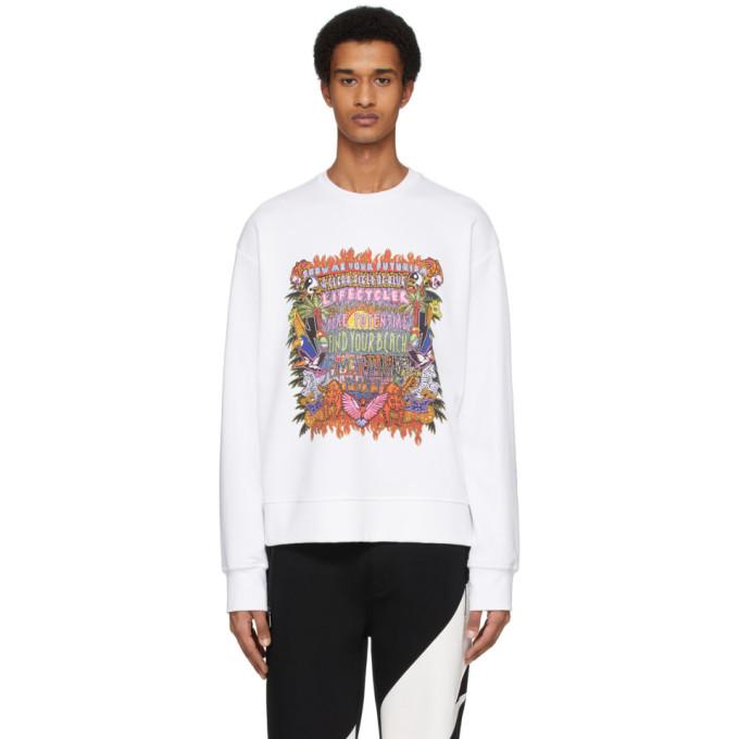 Neil Barrett White Artist Logo Sweatshirt
