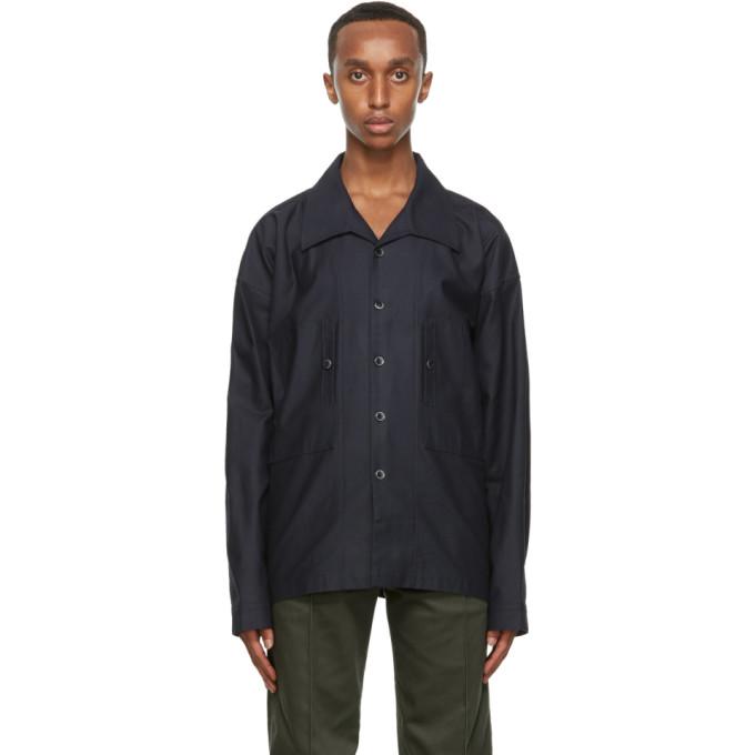 Nicholas Daley Navy Cotton Oversized Shirt