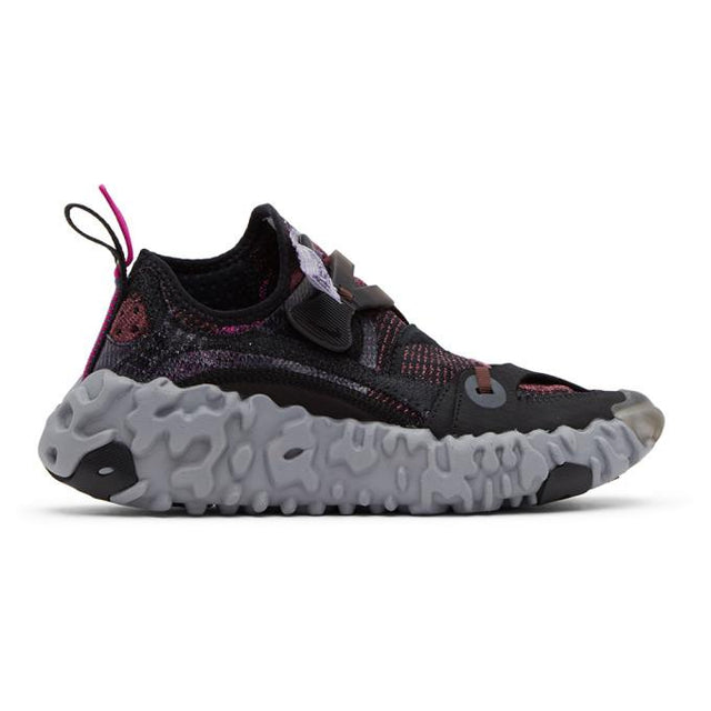 Nike Black and Pink ISPA OverReact Flyknit Sneakers